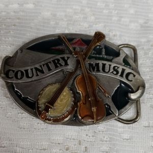 Vintage belt buckle "Country Music"